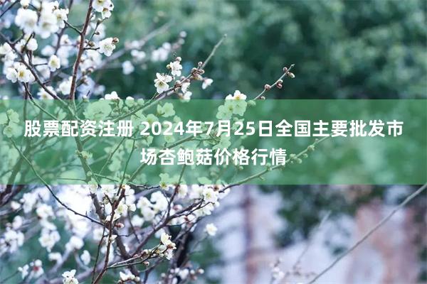 股票配资注册 2024年7月25日全国主要批发市场杏鲍菇价格行情