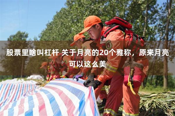 股票里啥叫杠杆 关于月亮的20个雅称，原来月亮可以这么美