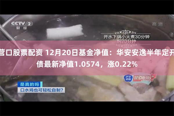 营口股票配资 12月20日基金净值：华安安逸半年定开债最新净值1.0574，涨0.22%